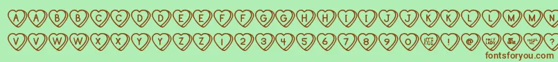 SweetHeartsTt Font – Brown Fonts on Green Background