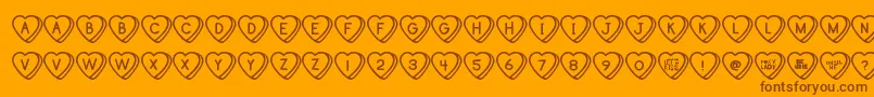 SweetHeartsTt Font – Brown Fonts on Orange Background