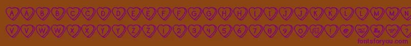 SweetHeartsTt Font – Purple Fonts on Brown Background