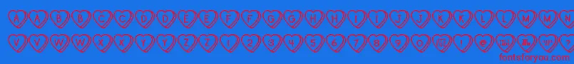 SweetHeartsTt Font – Red Fonts on Blue Background