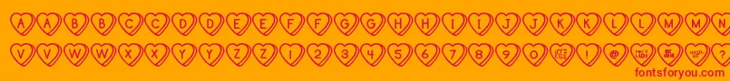 More about SweetHeartsTt Font SweetHeartsTt Font – Red Fonts on Orange Background