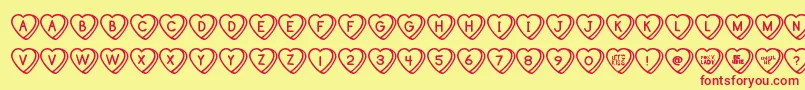 SweetHeartsTt Font – Red Fonts on Yellow Background