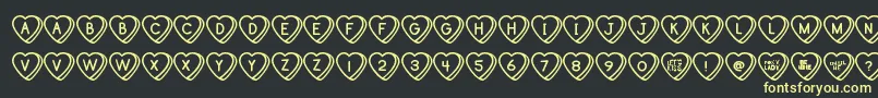 SweetHeartsTt Font – Yellow Fonts on Black Background