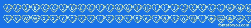 SweetHeartsTt Font – Yellow Fonts on Blue Background