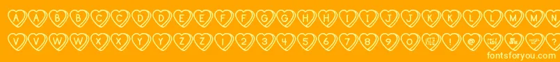 SweetHeartsTt Font – Yellow Fonts on Orange Background