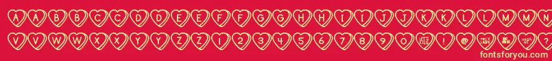 SweetHeartsTt Font – Yellow Fonts on Red Background