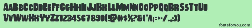 Rubberboycond Font – Black Fonts on Green Background