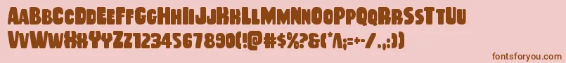 Rubberboycondフォントについての詳細 フォントRubberboycond – ピンクの背景に茶色のフォント