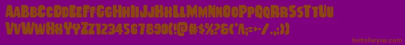 Fonte Rubberboycond – fontes marrons em um fundo roxo