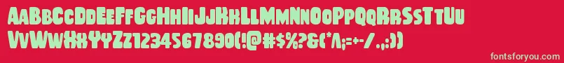 More about Rubberboycond Font Rubberboycond Font – Green Fonts on Red Background