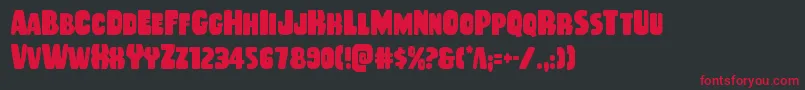 Rubberboycond Font – Red Fonts on Black Background