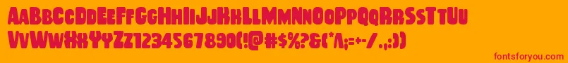 Rubberboycond Font – Red Fonts on Orange Background