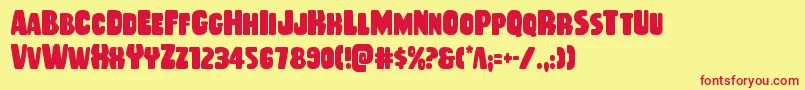 Rubberboycond Font – Red Fonts on Yellow Background