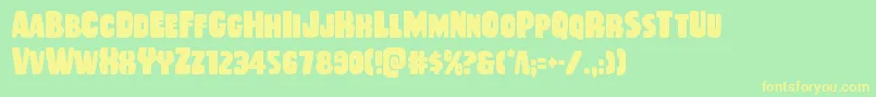 Rubberboycond Font – Yellow Fonts on Green Background