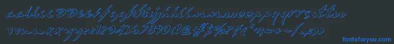 Eagleclaw3Di Font – Blue Fonts on Black Background