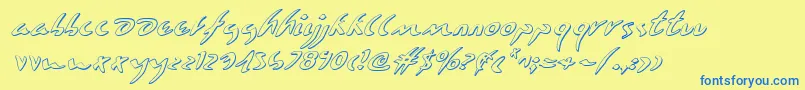 Eagleclaw3Di Font – Blue Fonts on Yellow Background