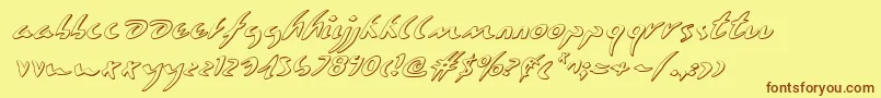 Eagleclaw3Di Font – Brown Fonts on Yellow Background