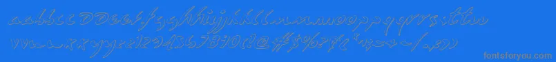 Eagleclaw3Di Font – Gray Fonts on Blue Background