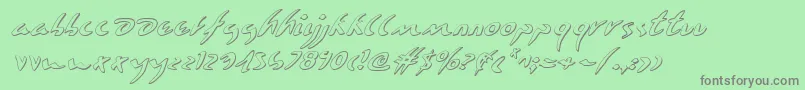Eagleclaw3Di Font – Gray Fonts on Green Background
