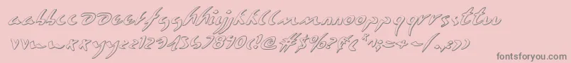 Eagleclaw3Di-Schriftart – Graue Schriften auf rosa Hintergrund