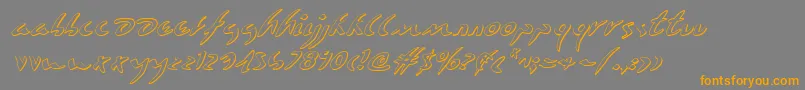 Eagleclaw3Di-Schriftart – Orangefarbene Schriften auf grauem Hintergrund