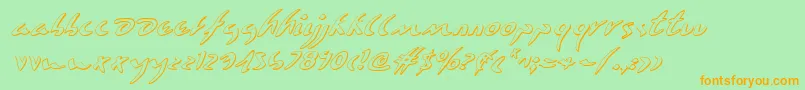 Eagleclaw3Di Font – Orange Fonts on Green Background