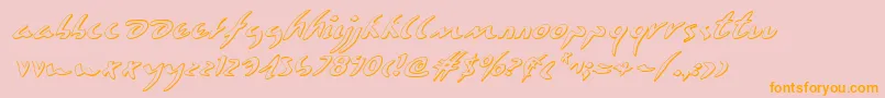 Eagleclaw3Di-Schriftart – Orangefarbene Schriften auf rosa Hintergrund