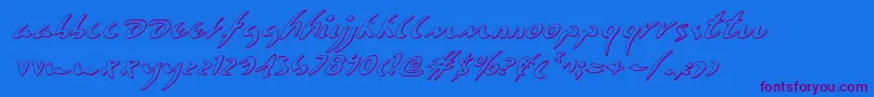 Eagleclaw3Di-Schriftart – Violette Schriften auf blauem Hintergrund