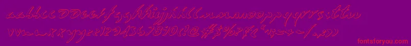 Eagleclaw3Di-Schriftart – Rote Schriften auf violettem Hintergrund