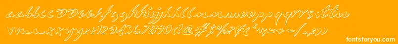 Eagleclaw3Di-Schriftart – Weiße Schriften auf orangefarbenem Hintergrund