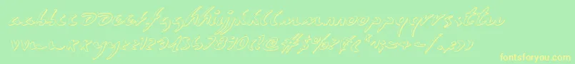 Eagleclaw3Di-Schriftart – Gelbe Schriften auf grünem Hintergrund