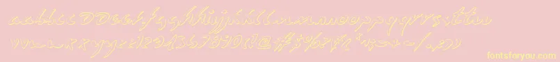 Eagleclaw3Di-Schriftart – Gelbe Schriften auf rosa Hintergrund