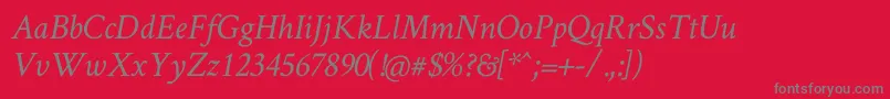 Crimsontext Italic Font – Gray Fonts on Red Background