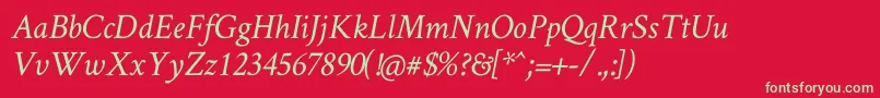 Crimsontext Italic Font – Green Fonts on Red Background