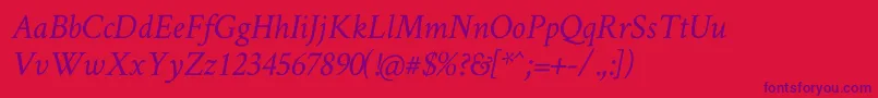 fuente Crimsontext Italic – Fuentes Moradas Sobre Fondo Rojo