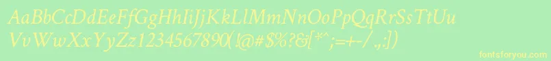 Crimsontext Italic Font – Yellow Fonts on Green Background