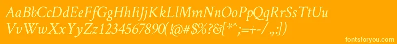 Crimsontext Italic-Schriftart – Gelbe Schriften auf orangefarbenem Hintergrund