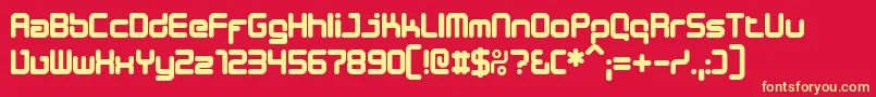 フォントDesib – 黄色の文字、赤い背景