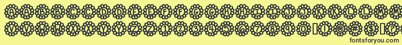 FlowerPowerBold Font – Black Fonts on Yellow Background