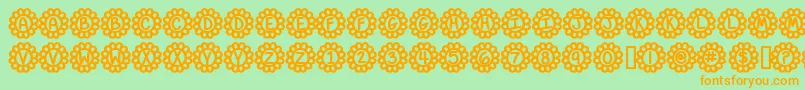 FlowerPowerBold Font – Orange Fonts on Green Background