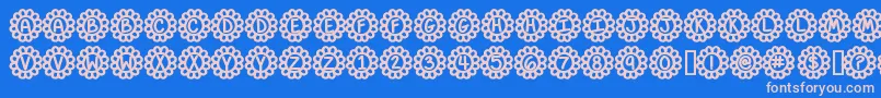 FlowerPowerBold Font – Pink Fonts on Blue Background