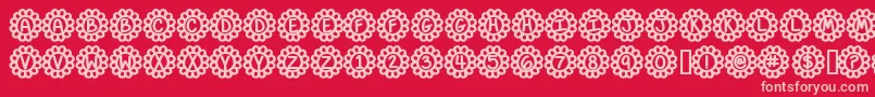 FlowerPowerBold Font – Pink Fonts on Red Background