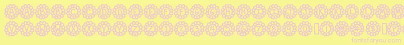 FlowerPowerBold Font – Pink Fonts on Yellow Background