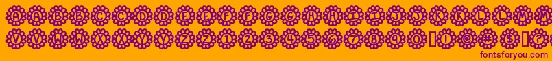 FlowerPowerBold Font – Purple Fonts on Orange Background