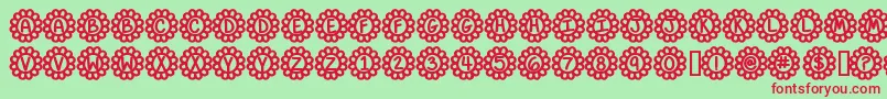 FlowerPowerBold Font – Red Fonts on Green Background