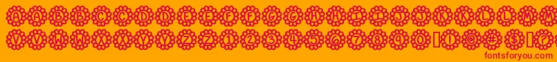 FlowerPowerBold Font – Red Fonts on Orange Background