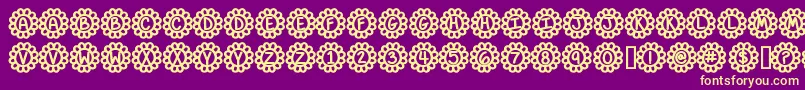 FlowerPowerBold Font – Yellow Fonts on Purple Background