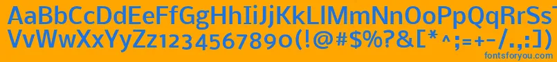 フォントNobileMedium – オレンジの背景に青い文字