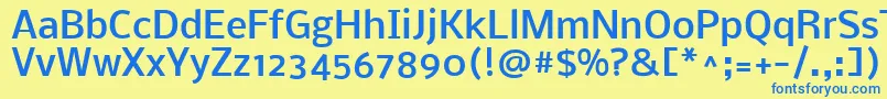 NobileMedium Font – Blue Fonts on Yellow Background