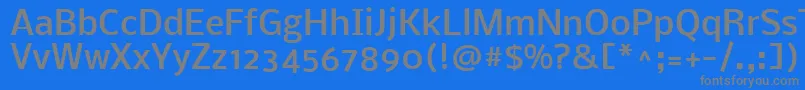 フォントNobileMedium – 青い背景に灰色の文字